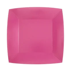 Assietter Fyrkantiga 18 cm - Mörkrosa 10-pack