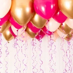 Ballongkit till tak - Mörkrosa/Guld