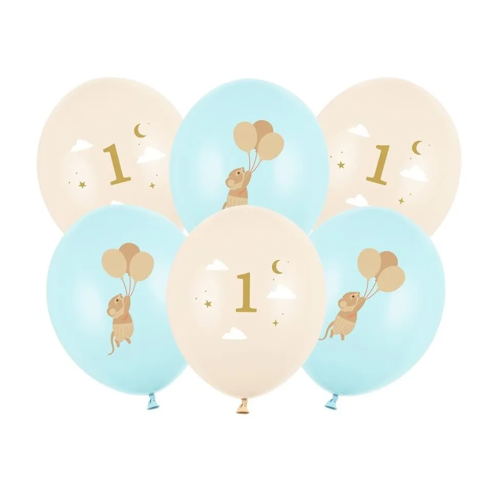 Blå Mus Ballongmix 1 år 6-pack