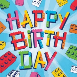Block Party - Servetter Happy Birthday 16-pack