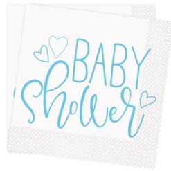 Blue Heart Babyshower, Servetter 16-pack