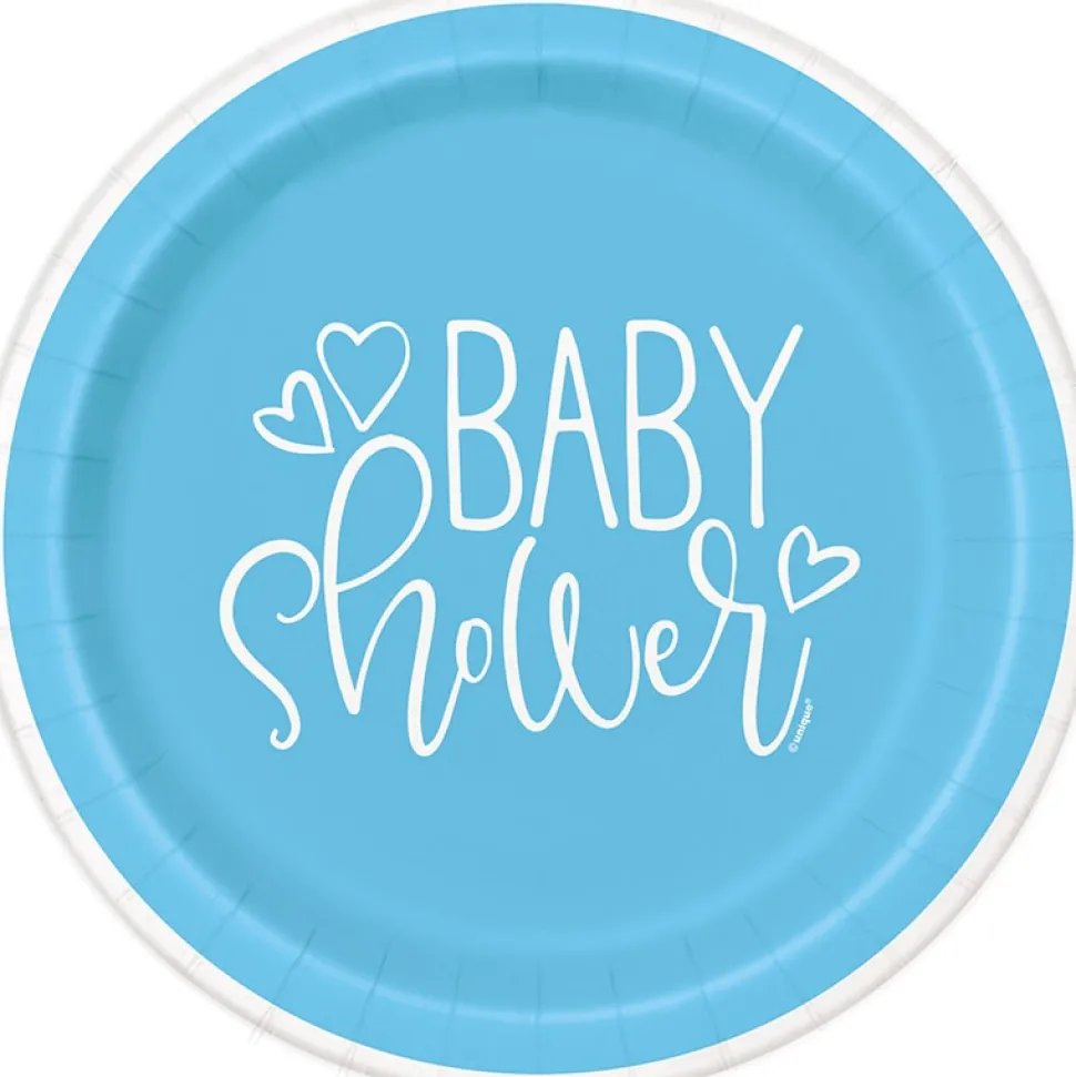 Blue Heart Babyshower - Tallrikar 8-pack