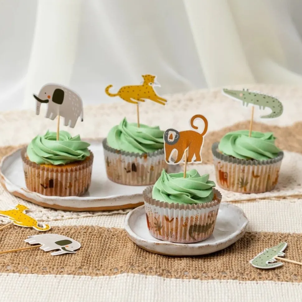 Cake Toppers - Safaridjur 12-pack