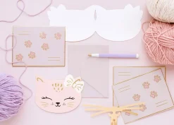 Cat Paws - Inbjudningskort med kuvert 6-pack