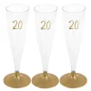 Champagneglas med guldfot 20 år 6-pack