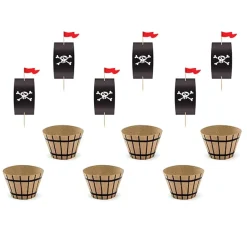 Cupcake Kit Pirattema, 6-pack