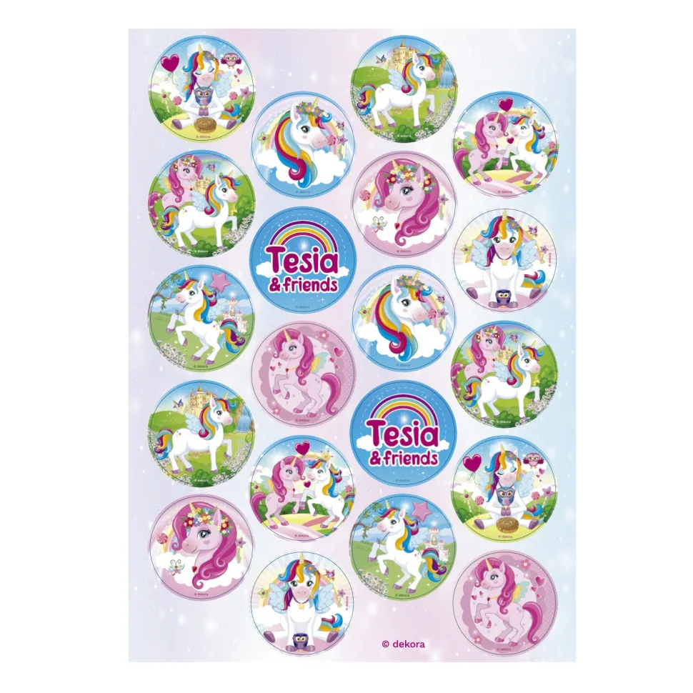 Enhörning Muffinsbilder Sockerpasta 20-pack