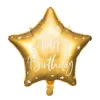 Folieballong Guld, Happy Birthday