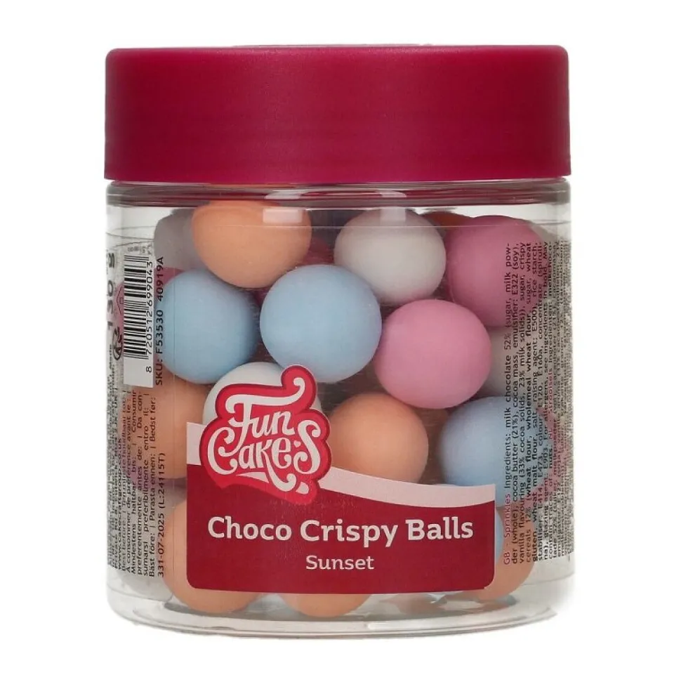 FunCakes - Stora Chokladkulor i Rosa/Peach/Blå 130 gram