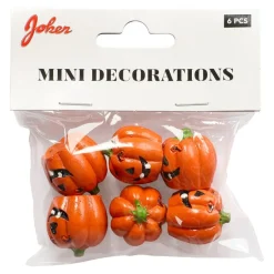 Halloweendekoration - Små pumpor 2,3 cm 6-pack