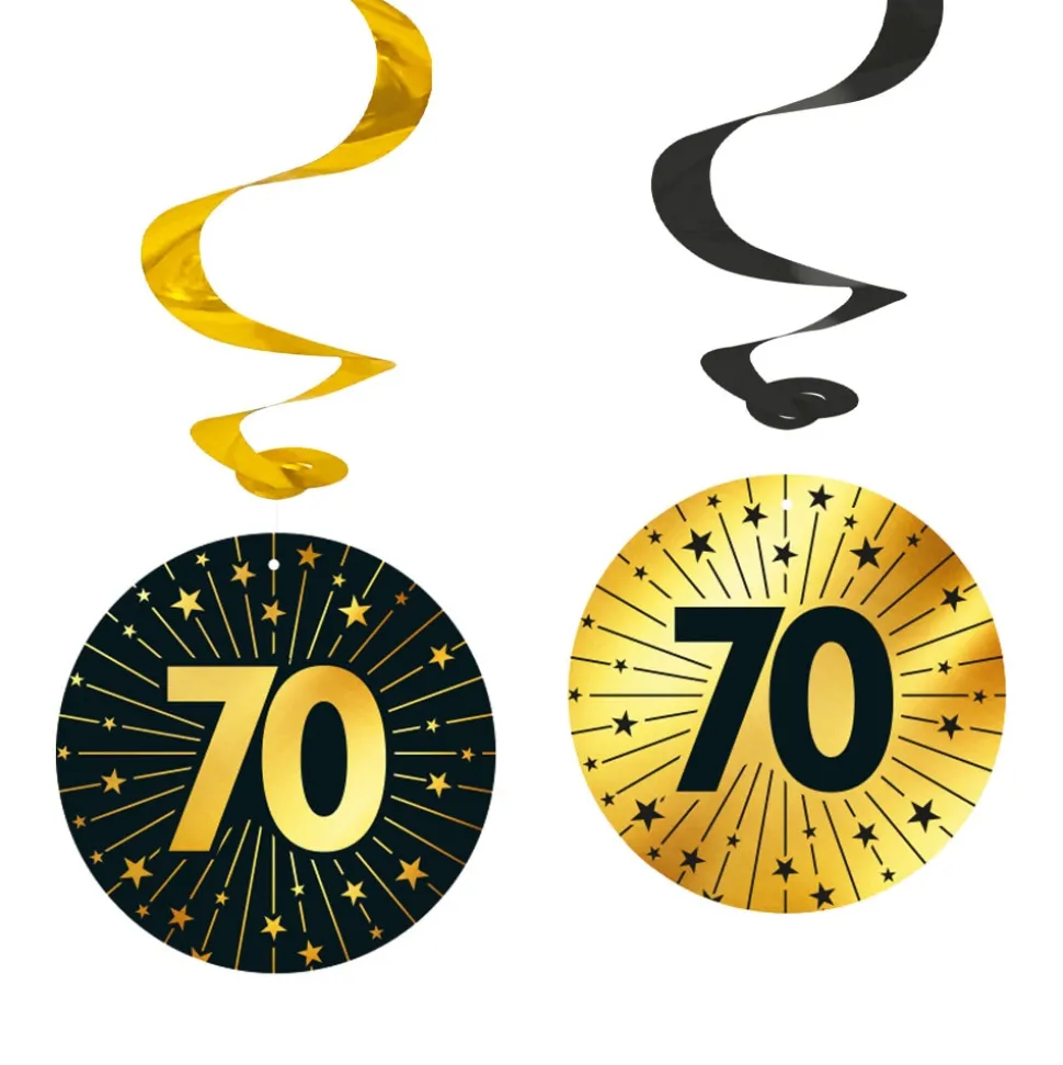 Hängande dekorationer 70 år 4-pack