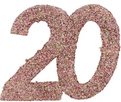 Jättekonfetti i Roséguld 20 år 6 cm 6-pack