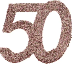Jättekonfetti i Roséguld 50 år 6 cm 6-pack