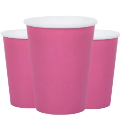 Pappmuggar 250 ml - Mörkrosa 10-pack