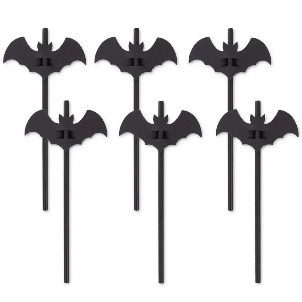 Pappsugrör Svarta Fladdermös 12-pack