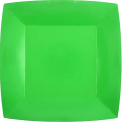 Papptallrikar Fyrkantiga 23 cm - Gröna 10-pack