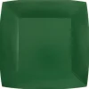Papptallrikar Fyrkantiga 23 cm - Mörkgröna 10-pack