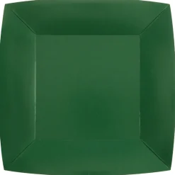 Papptallrikar Fyrkantiga 23 cm - Mörkgröna 10-pack