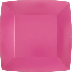 Papptallrikar Fyrkantiga 23 cm - Mörkrosa 10-pack