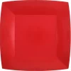 Papptallrikar Fyrkantiga 23 cm - Röda 10-pack