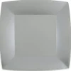 Papptallrikar Fyrkantiga 23 cm - Silver 10-pack