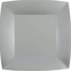 Papptallrikar Fyrkantiga 23 cm - Silver 10-pack