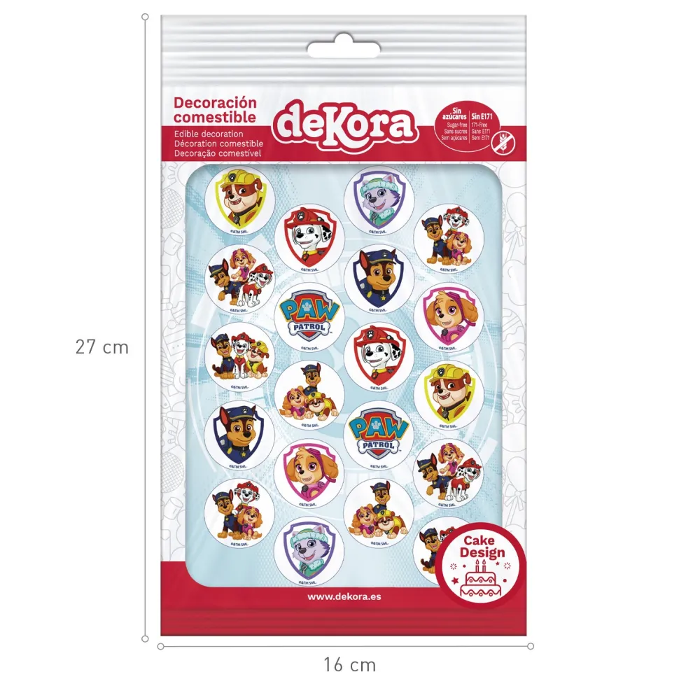Paw Patrol - Muffinsbilder Sockerpasta 20-pack