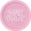 Pink Heart Babyshower - Tallrikar 8-pack