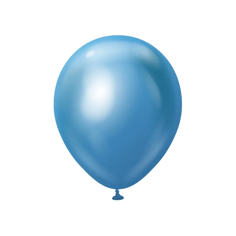 Premium Latexballonger Blå Chrome 30 cm