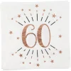 Roseguldglittriga servetter 60 år 10-pack