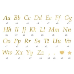 Stickers bokstäver i guld