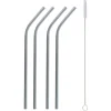 Sugrör i stål - Silver 4-pack