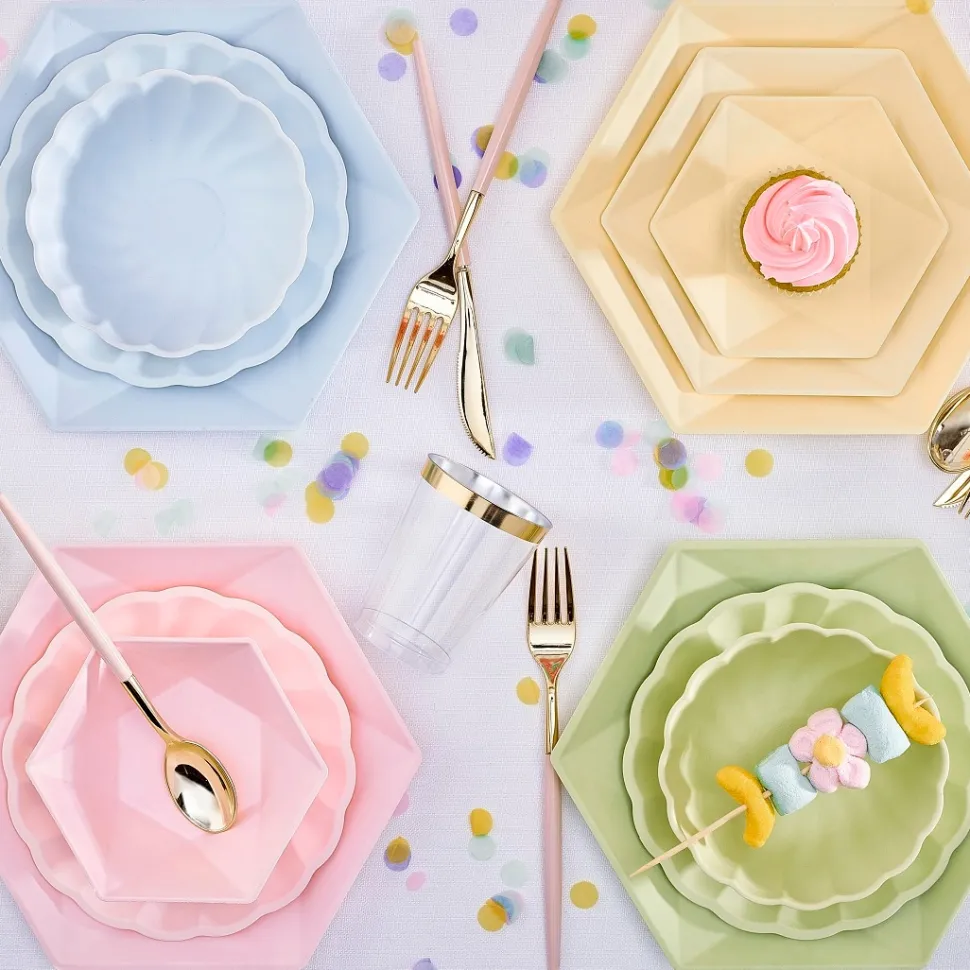 Tallrikar Decor Premium Hexagon 21 cm Blå 6-pack