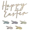Tårtdekoration i trä - Happy Easter