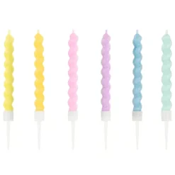 Tårtljus - Pastell Skruvar 6-pack