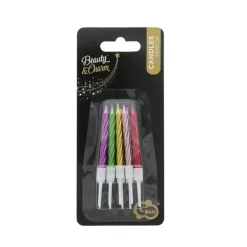 Tårtljus - Skruvade Metallic 10-pack