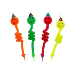 Tårtljus - Spiral Smiley 4-pack