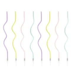 Tårtljus - Vågiga pastell 8-pack